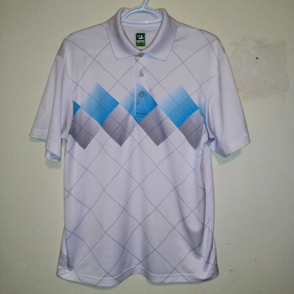 2UNDR Medium Argyle Print Performance Polo-Golf-Moisture Wicking-Quick Dry - Picture 1 of 8